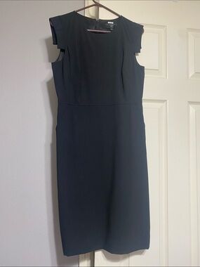 J. Crew Black Cap-Sleeve Résumé Sheath Dress